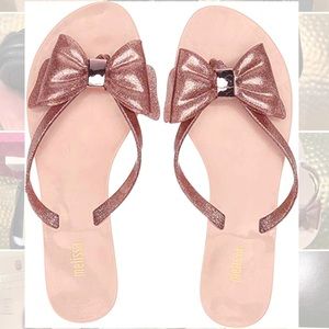 NWT Melissa Flip Flops Harmonic Bow Fuchsia Size 8